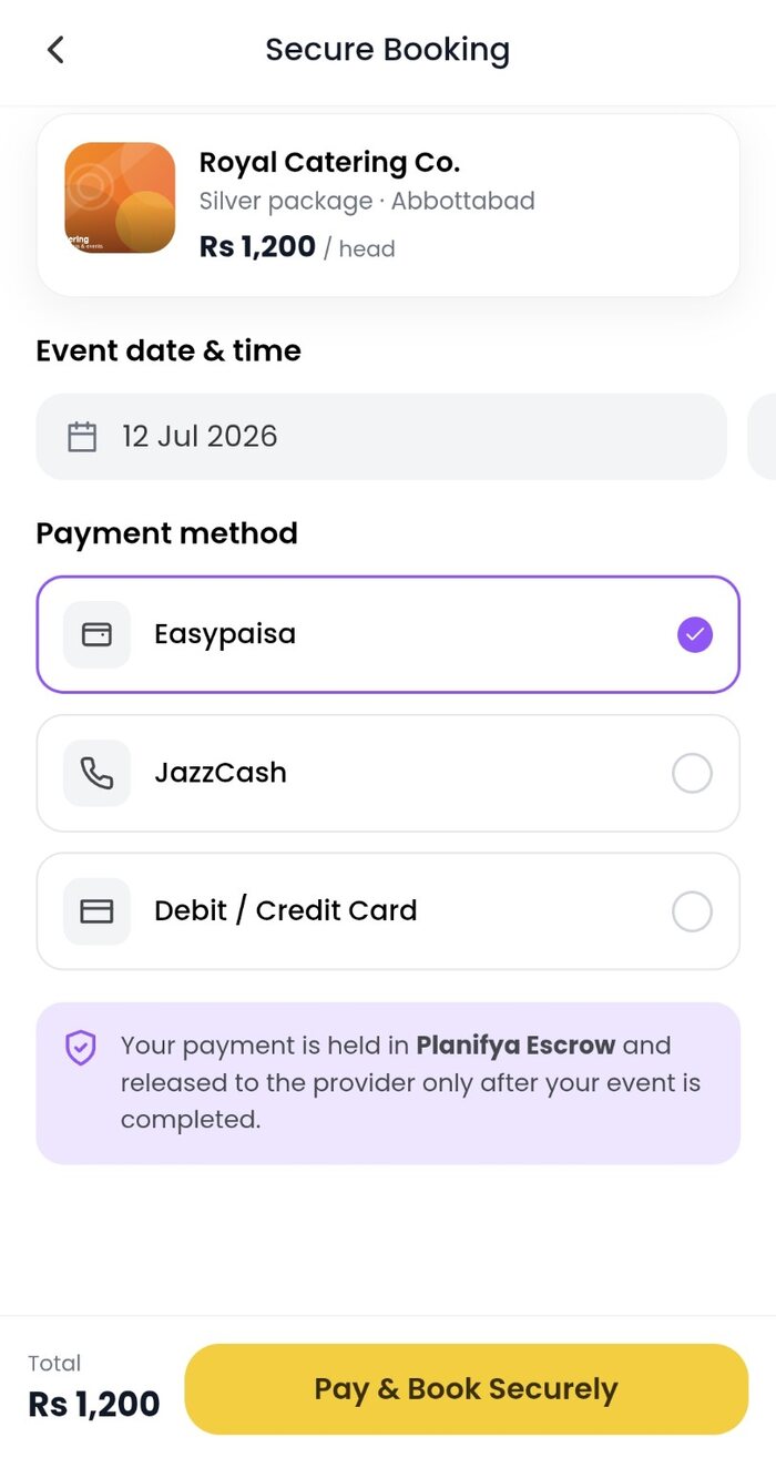 Planifya protected checkout