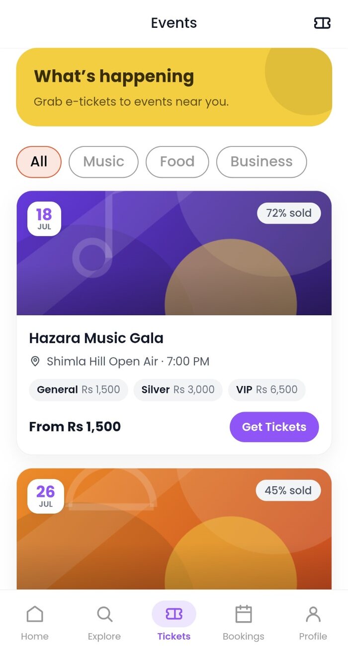 Browse events in Planifya